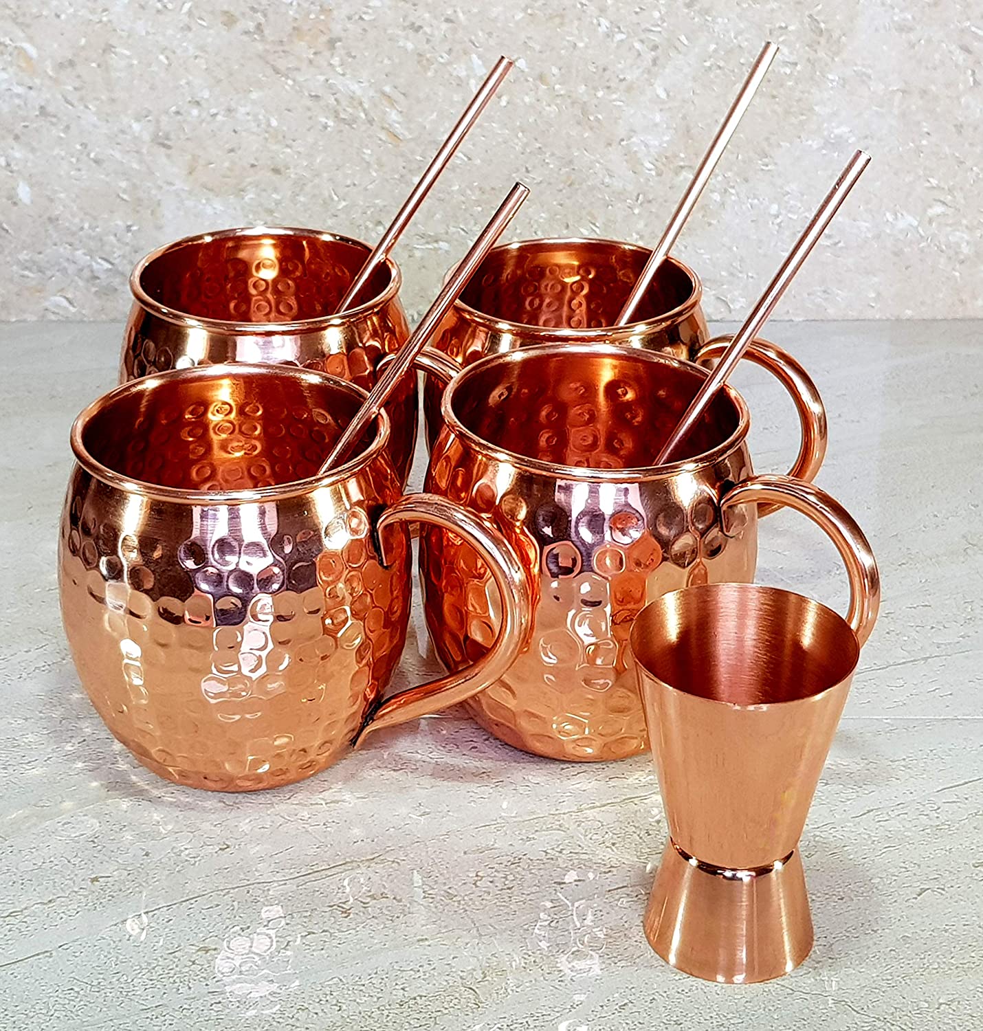 Esplanade Moscow Mule Copper Mugs Set Of 4 Handcrafted Food Safe Pure Solid Copper Mugs 4108