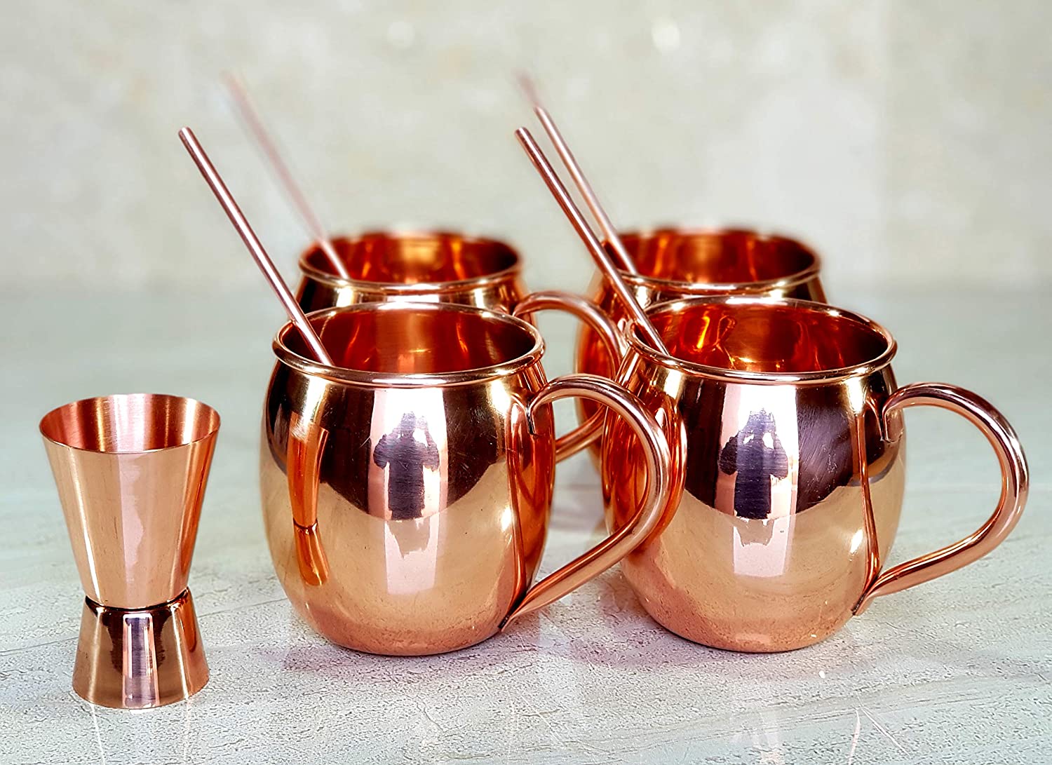 Esplanade Moscow Mule Copper Mugs Set Of 4 100 Handcrafted Food Safe Pure Solid Copper Mugs 9198