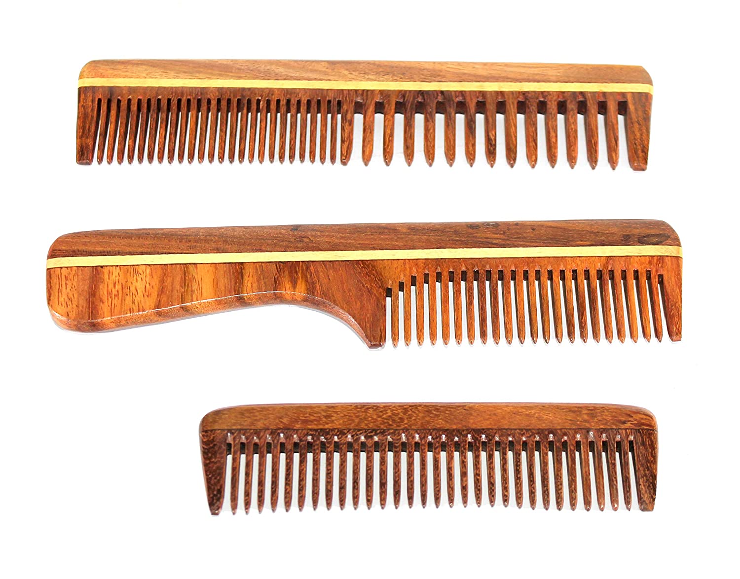 eSplanade Wooden Comb for Men & Women (Set of 3) - Sheesham Wood ...