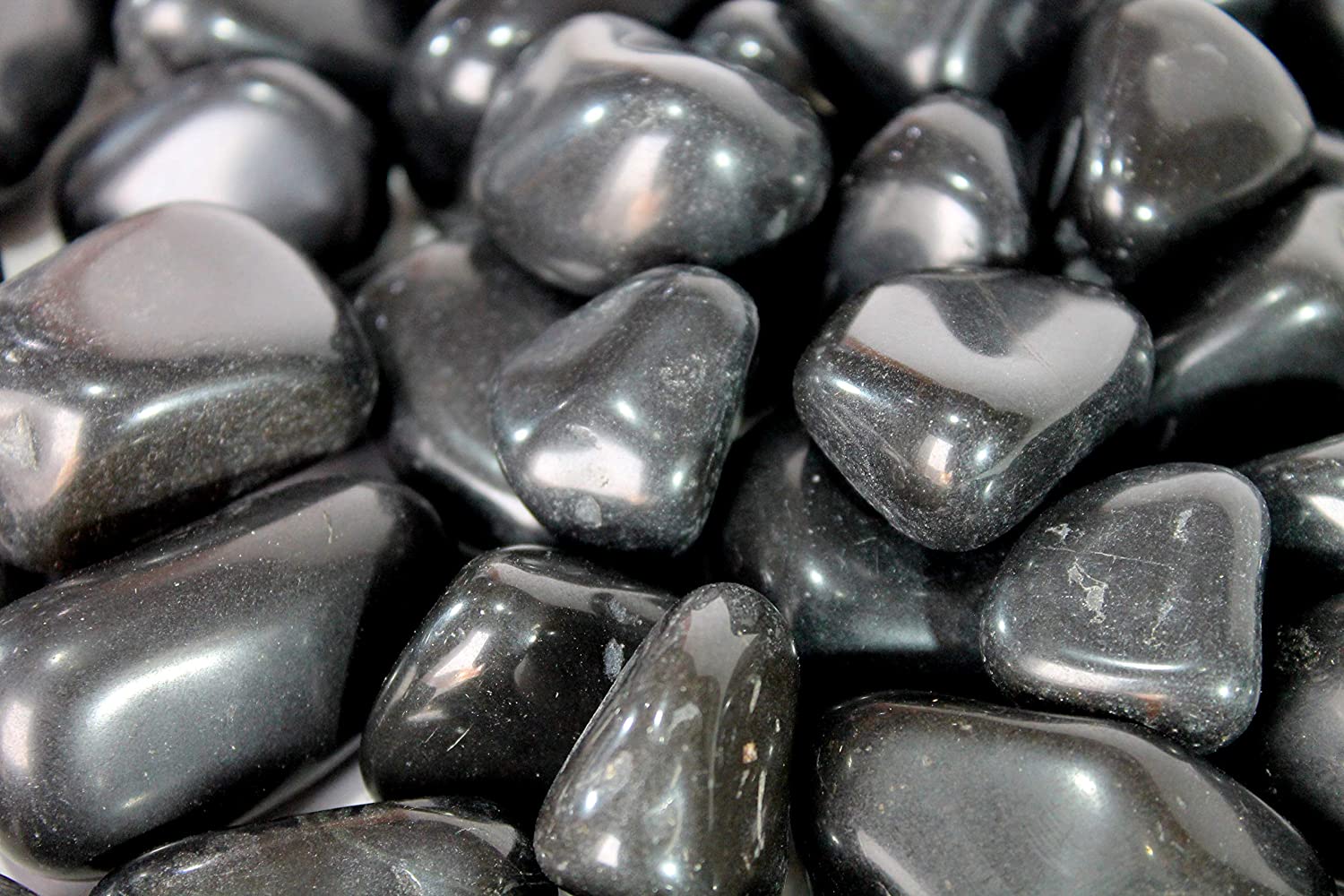 eSplanade Black Pebbles | Black Color Natural Stones | Polished Glossy ...