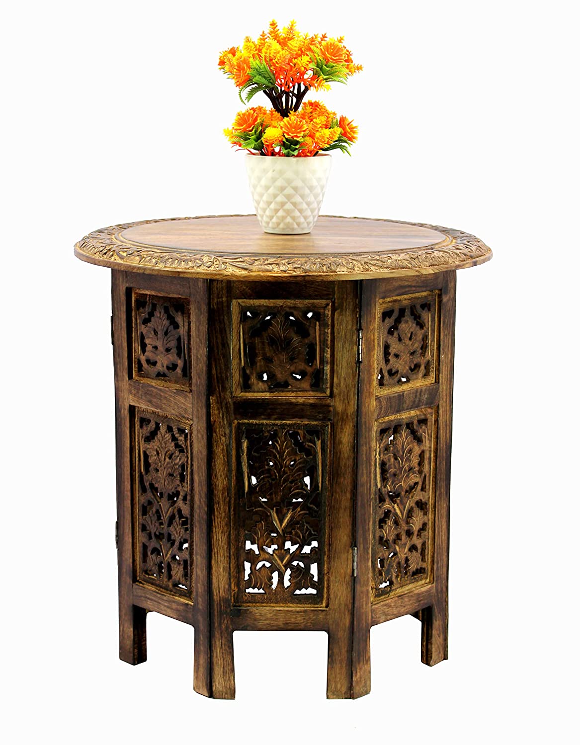 eSplanade Wooden Octagonal Folding Corner Table Stand | Coffee Round ...