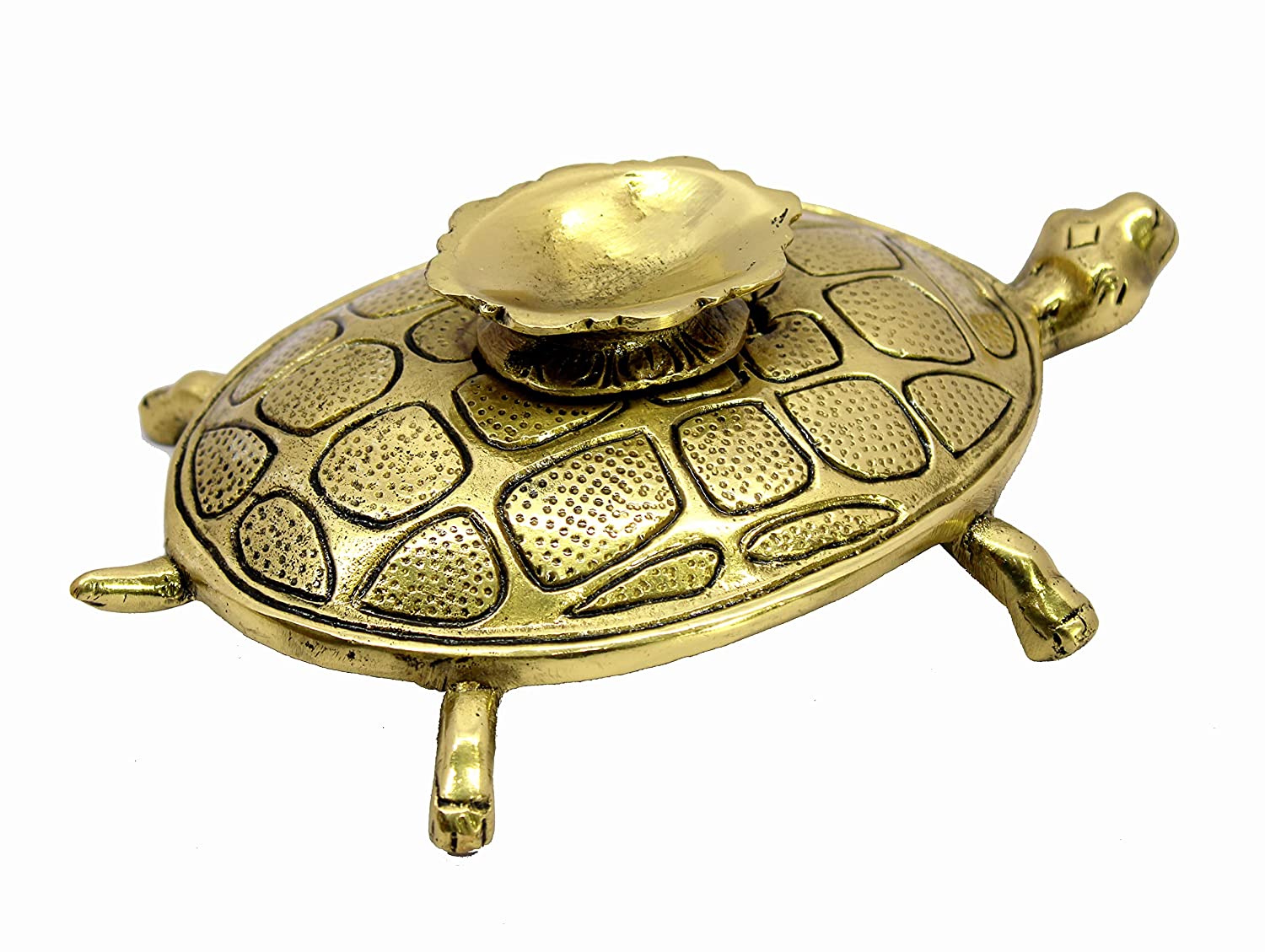 Esplanade Brass Tortoise Turtle Figurine Showpiece - Home Decor - 7.5 