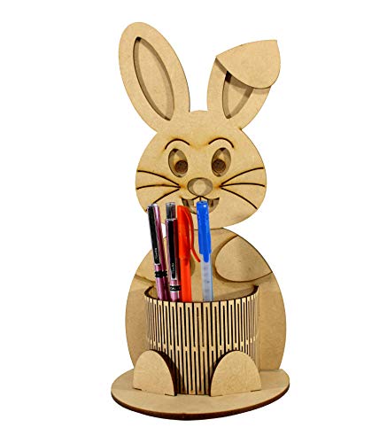 eSplanade DIY Wooden 3D Puzzle Rabbit - Desk Organizer, Pen Stand ...